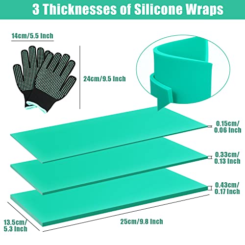 Realkant Sublimation Tumblers Wrap For Cricut Mug Press, 9.8 X 5.3" Silicone Mug Wrap For Cricut Accessories, 0.06" 0.13" 0.17" Thicknesses Sublimation Wraps For Cricut Mug Press Bundle (3 Pack/Green) #TOP4