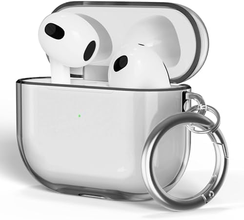 ULAK Compatible with AirPods 3 Case, Shockproof Pearl Shell Designed Designed Soft TPU Protective Cover with Keychain for AirPods 3rd Generation 2021 [Front Led Visible] (IMLPeach)