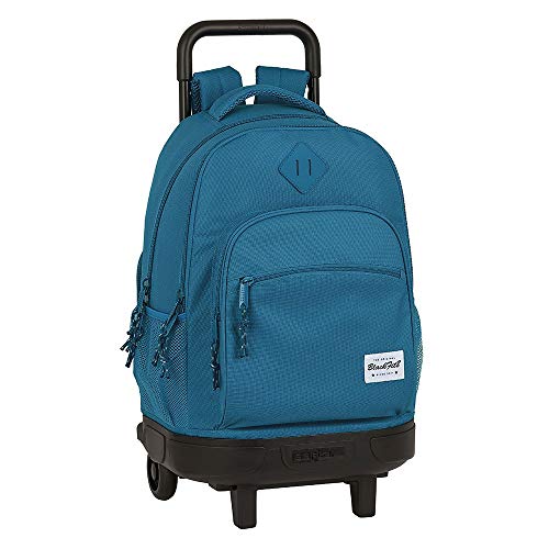 Blackfit8 Mochila Safta Escolar con Carro Incluido y Espalda Acolchada Egeo, 330x220x450mm - Mango telescópico|Ligera - Color azul