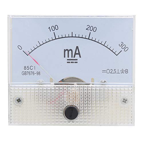 Ammeter, 85C1 DC 0~300MA Pointer Ammeter, Black Characters, Red Pointers, Vivid Color Contrast, DC Current Analog Meter,