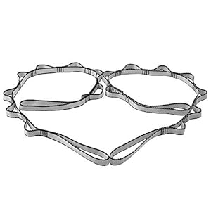 DASKING 23KN (5070 lbs) Heavy Duty Climbing Straps – 2 Pack Adjustable Daisy Chain Webbing for Aerial Yoga, Hammock, Fitness & Rigging – CE/EN566 Certified, Red/Grey