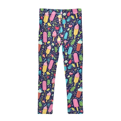 Colorful Popsicle Ice Cream Girls Casual Leggings for Kids Printed Long Pant Bottoms Stretch and Soft2