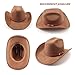 AQOKKA Western Cowboy Hats for Women Classic Felt Wide Brim Fedora Hat with Belt Buckle Retro Panama Hat Unisex Rolled up Cap