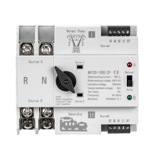 Inverseur de source automatique MATCS-100E/2P 100A 220VAC type PC monophasé