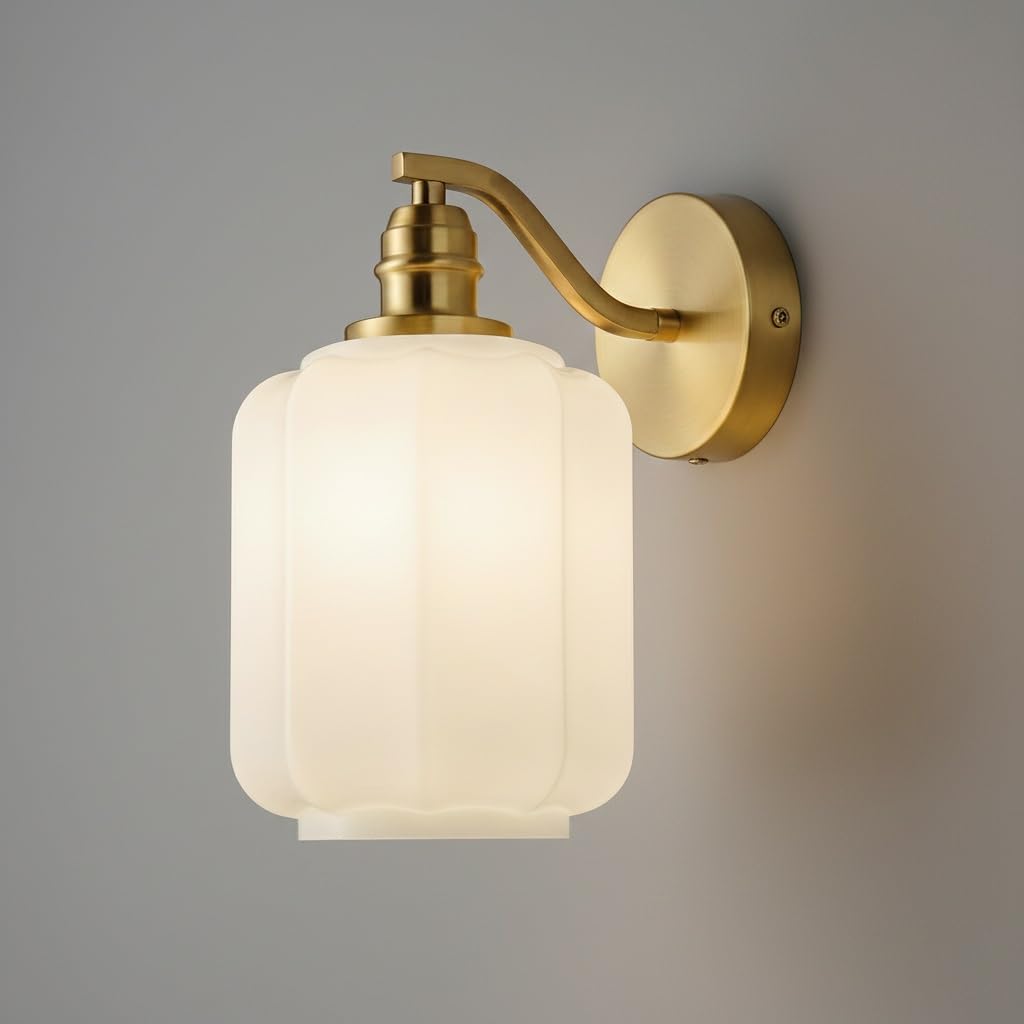 Lámpara de pared E27 con pantalla esmerilada anti deslumbramiento