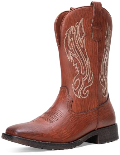 Image of Jousen Cowboy Boots for Men Square Toe Western Side Zipper