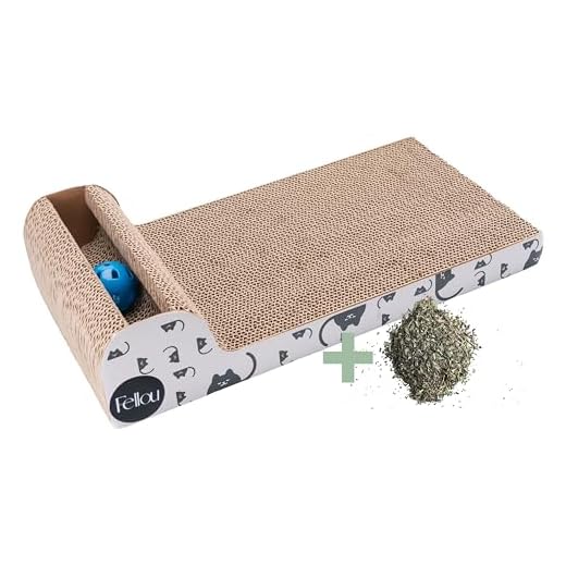 Krabplank kattenspeelgoed met anti-slip vloerstopper, catnip, en een bal met een geïntegreerd belletje