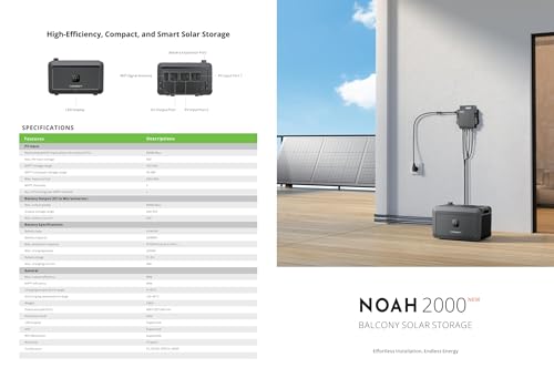 Growatt NOAH 2000 Balkon PV Speicher 2048W Akkukapazität, Kompatibel mit Balkonkraftwerke, IP66, 6.000+ Ladezyklen, 10-jährige Garantie, Plug&Play Installation in 5 Min 8 Growatt NOAH 2000 Balkon PV Speicher 2048W Akkukapazität, Kompatibel mit Balkonkraftwerke, IP66, 6.000+ Ladezyklen, 10-jährige Garantie, Plug&Play Installation in 5 Min – Bild 9