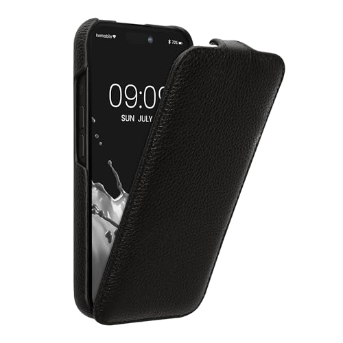 kalibri Flip Case Compatible with Apple iPhone 16 - Ultra Slim Leather Protective Phone Cover - Black - Image 7