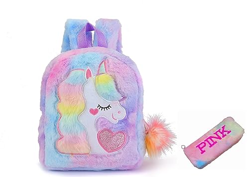 Image of Kaushiki Enterprises Unicorn fur bag /backpack /school bag /birthday return rakhi gift