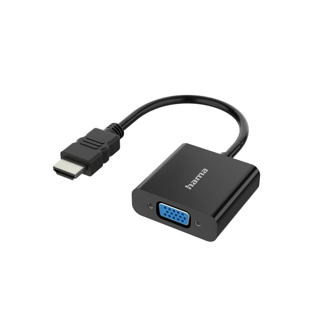 Hama HDMI auf VGA Adapter Full HD 1080p, HDMI Stecker, VGA & Klinken Buchse | Konverter schwarz, Adapter zum Anschluss von PC, Laptop, Computer mit HDMI an Monitor, TV oder Beamer mit VGA-Anschluss
