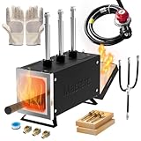 MMasters 3 Burner Propane Forge Kit – Extended Square Gas Forge with Base for Knife Forging, Blacksmithing & Farrier Work