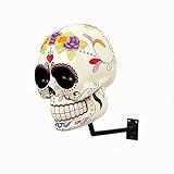 dyhngnfc Flower Skull Helmet Rack, Motorcycle Skull Helmet Holder, Helmet Storage Rack Wall Mount Hat Rack Skull Helmet Rack, Helmet Storage Rack Wall Mount Hat Rack