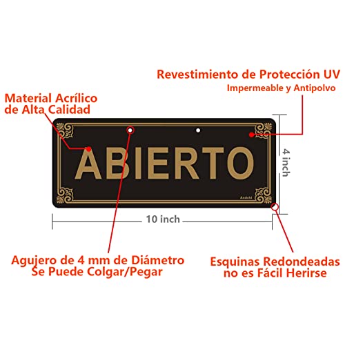 Andchi ABIERTO CERRADO Sign Material Acrílico (25 * 10)