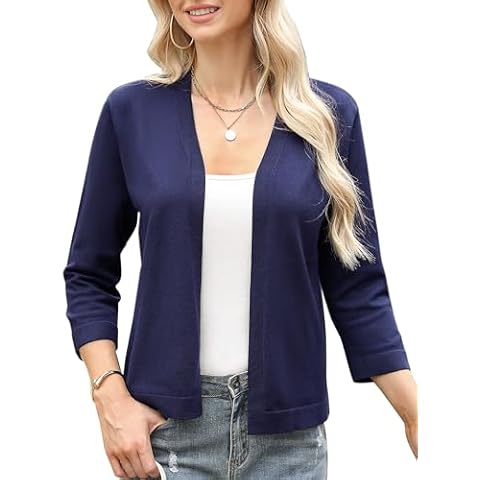 Aottori Women Lightweight 3/4 Sleeve Cardigan Cover