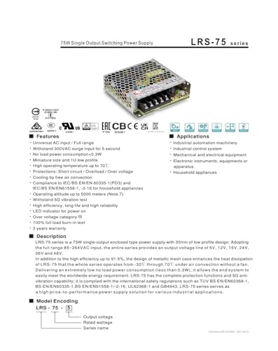 Alimentation LRS-75-24 pour boîtier industriel ultra-plat - 3