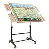 ALL4JIG 1500 Pieces Puzzle Table with Legs and Wheels,24.92"33.58" Wooden Jigsaw Puzzle Table with 4 Drawers & Cover, Upgraded Stability & Optimized Lightweight Design, Puzzles for Adults