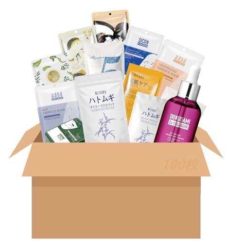 自然の恵 MITOMO SKINCARE 福袋100枚 美容フェイスパック 国産 集中保湿福袋100枚 +Dokudamiドクダミ ２種コラーゲン ドクダミれ スキンケア 潤い 美容液 【LBGLSET100】のサムネイル