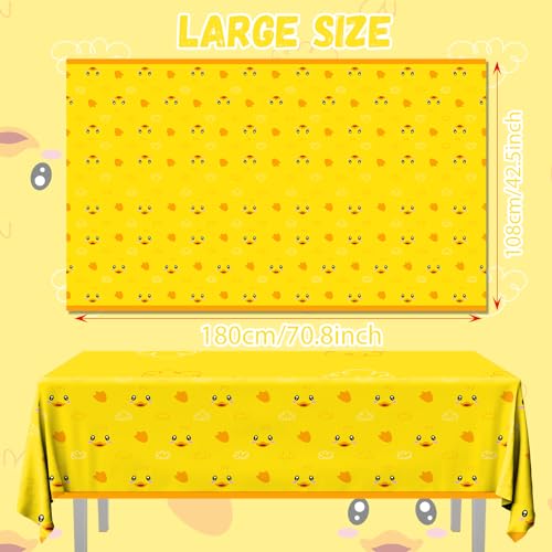 Image of 3pcs Yellow Duckie Table Cover, Waterproof & Easy to Clean, 70.8x42.5 inches, Duck-themed Tablecloth for Parties, Baby Showers, Gender Reveals