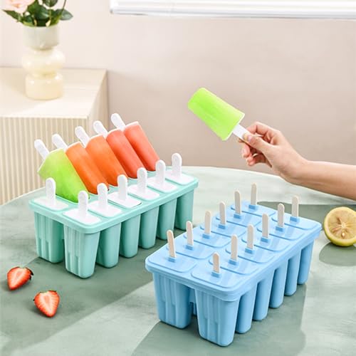 Bell Dream Popsicle Molds，Popsicle Mold 12 Pieces Popsicle Molds Silicone Bpa Free Ice Pop Mold Easy Release,With 50 Sticks thumb #4