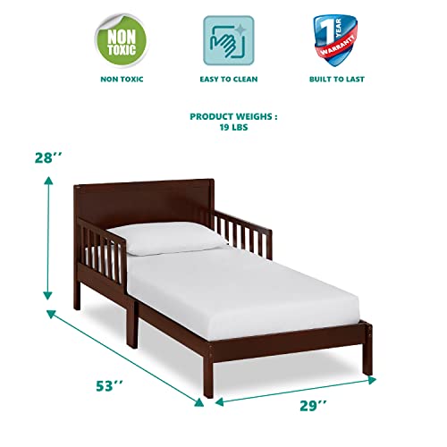 Dream On Me Brookside Toddler Bed In Espresso, Greenguard Gold Certified, Jpma Certified, Low To Floor Design, Non-Toxic Finish, Safety Rails, Made Of Pinewood #TOP4