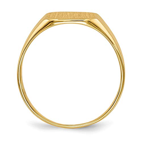 Roy Rose Jewelry 14K Yellow Gold Mens Rounded-Square Solid Back Signet Ring Custom Personalized Engraving with 3 Letter Monogram2