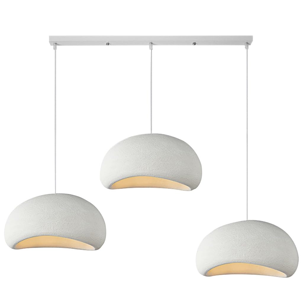 Lampada A Sospensione Creativa Wabi-sabi E27 Lampadario In Polietilene Bianco Tavolo Da Pranzo Moderno Lampada A Sospensione 3 Luci Illuminazione Interna Decorazione Domestica Regolabile(A2)