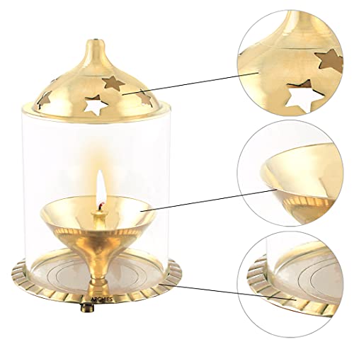 Image of Archies Akhand Diya Brass Metal Diyas Light Lamp (Standard Size, AKDMT03152)