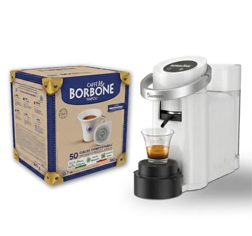 CAFFÈ BORBONE Bluemoon Macchina da Caffè a Cialde (Bianco, Macchina