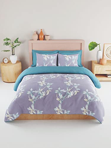 Bianca 192TC Bamboo Micro King Bedsheet With 2 Pillow Covers -3Pc Set (Tokyo-Bay) Floral-Purple For Rs. 413 @ 77 %