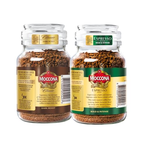Image of Moccona Classic Dark Roast + Espresso Instant Coffee - 200g (Pack of 2)| Imported Coffee | Premium Arabica & Robusta Blend | Freeze-Dried | Bold & Strong Flavor