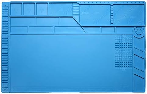 Yowtiny Soldering Mat Large, 17.7 X 11.8" 932°F Heat Insulation Silicone Repair Mat With Scale