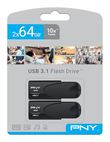 PNY Pack de 2 clés USB 64GB Attaché 4 USB 3.1