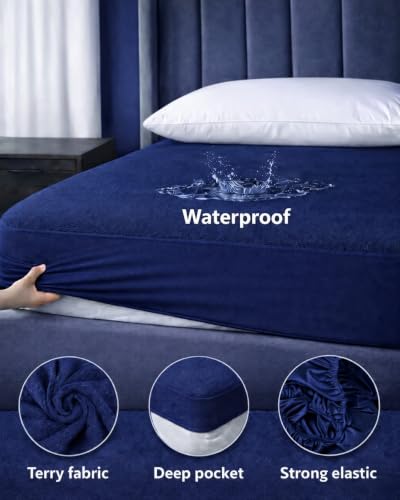 Image of Waterproof Mattress Protector 6x6.5 Feet (72x78) | Elastic Fitted Bedsheet | Soft & Durable Gadda Cover Dustproof By Bharat Griha BG16