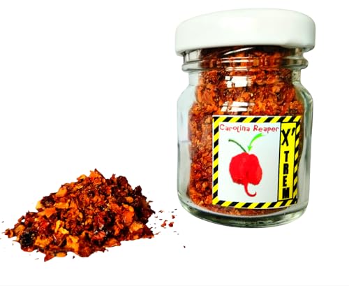 CAROLINA REAPER en FLOCONS x 45 ml para salsa carolina reaper pimienta entera triturada - pimientos pimientos más fuertes del mundo - salsa