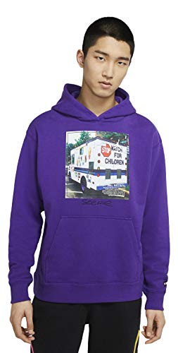 Nike Air Jordan x Sheila Rashid Chicago Collaboration Food Truck Men's Pullover Hoodie (Purple, X-Large)