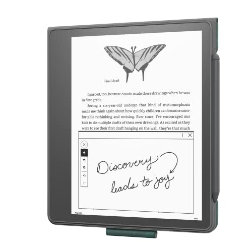 Kindle Scribe Brush Print Leather Folio Cover With Magnetic Attach (Only Fits Kindle Scribe) - Foliage Green #TOP10