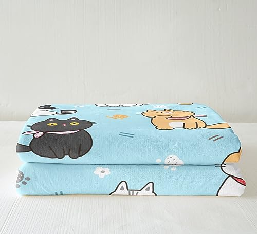 Couverture de lit animaux Manfei pour enfant plaid chat canapé