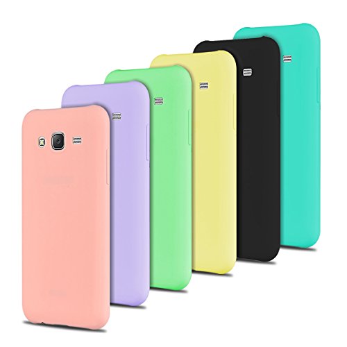6 x Coque Samsung J3, SpiritSun Etui Coque TPU Slim Bumper pour Samsung Galaxy J3 / J3 2016 Souple Housse de Protection Flexible Case Anti Choc Mince Silicone Cover Rose Noir Jaune Bleu Violet Vert