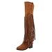 Kaizi Karzi Mujer Moda Botas sobre La Rodilla Cremallera Botas De Flecos...