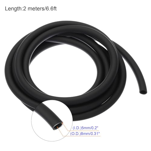 MACHSWON PVC Air Tubing 5mm ID 8mm OD 2m Length Flexible Pipe Hose Lightweight Plastic Tubing for Water Oil Air Transfer-Black - Image 2
