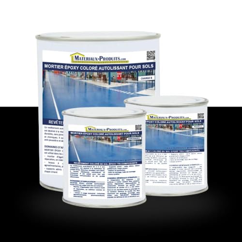 MATPRO - Mortier Époxy Coloré Autolissant - pour Sols Haute Résistance, Ateliers, Stockage - Applicable Sans Retrait - Anti-Poussière - Noir - 10Kg