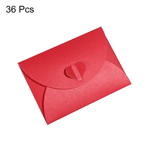 PATIKIL Gift Card Envelopes, 36 Pack Heart Shaped Clasp Small Gift Cards Holder Mini Envelope for Birthdays Weddings Red - Image 3