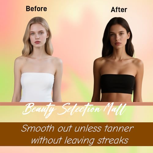 BS-MALL Self Tanning Body Brush Makeup Brushes Set of 2 – Multi-Purpose Body Brush & Ultra-Soft Synthetic Bristles, Perfect for Face & Body Application & Travel & Daily Use (Bamboo)