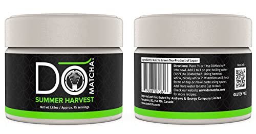 Domatcha - Summer Harvest Green Tea Matcha Powder, Natural Source Of Antioxidants, Caffeine, And L-Theanine, Promotes Focus And Relaxation, Kosher, 75 Servings (2.82 Oz) #TOP4
