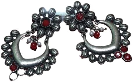 CE Minakari Earrings For Women Stud with Silver Mina Stone Earrings For Girls Stylish [Set of 1]