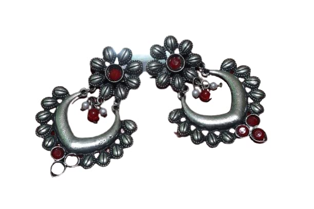 CE Minakari Earrings For Women Stud with Silver Mina Stone Earrings For Girls Stylish [Set of 1]