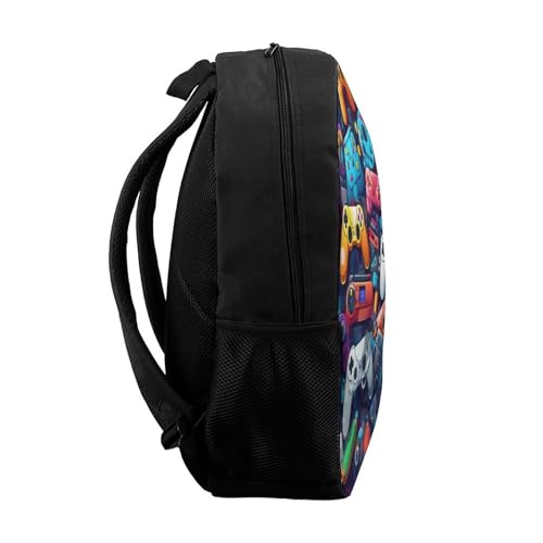 Sac à dos école manettes de jeu imprimé 3D cartable garçon collège 43cm