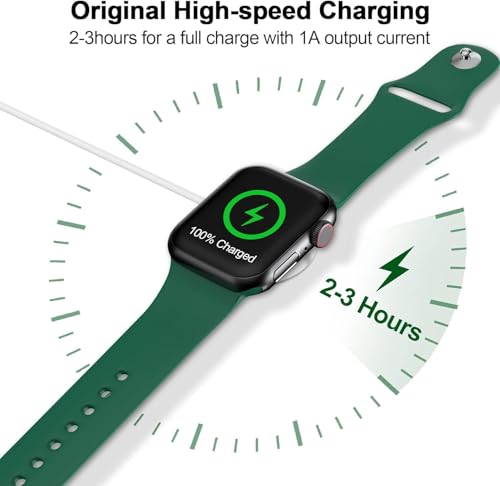 Image of Sounce USB 3.0 Magnetic Smart Watch Charger Cable, Fast Wireless Charging Cord Compatible with Watch Series Ultra 2 /Ultra, Series 9 /8 /7 /6 /5 /4 /3 /2 & SE /SE2, 3 ft Magnetic Charging Dock Cable - White