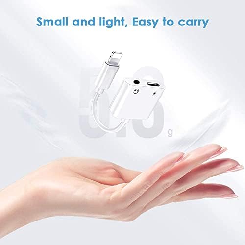 (2 in 1) Headphone Adapter for iPhone, 3.5mm Jack AUX Audio Dongle Dual Adaptor Splitter Converter Compatible with iPhone 13/12/11/8/7 Plus/X/XR/XS Earphone Accessories Support all iOS system